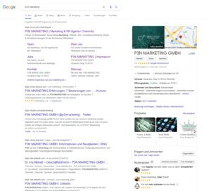 Google Firmeneitrag in Suchergebnissen
